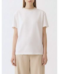 Fabiana Filippi - Cotton T-Shirt With Embroidered Trims - Lyst