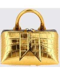 The Attico - Friday Croc-Effect Laminated Leather Mini Handbag - Lyst