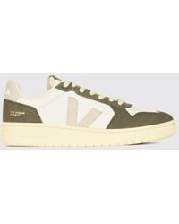 Veja - V-82 Two-Tone O.T. Leather Trainers With Perforated Toe And Contrast Logo - Lyst