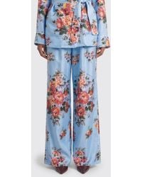 Dolce & Gabbana - Dolce &Amp Gabbana Floral Print Silk Palazzo Trousers - Lyst