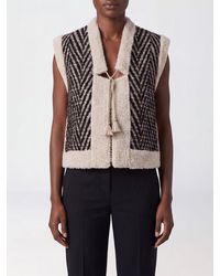 forte_forte - Jacquard Knit Waistcoat With V-Neck And Tie Closure - Lyst