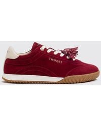 Twinset - Low-Top Suede Sneakers With Tassels And Logo - Lyst