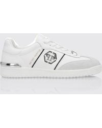 Philipp Plein - Retro Hustle Leather Sneakers With Hexagon Logo - Lyst