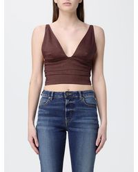 Pinko - Linen Blend Cropped Top - Lyst