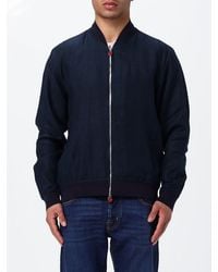 Kiton - Linen Bomber Jacket With Elasticated Collar And Zip Closure - Lyst