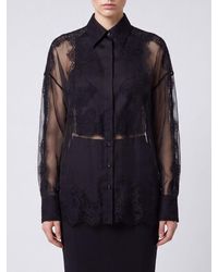 Dolce & Gabbana - Dolce &Amp Gabbana Silk And Lace Shirt With Plastron Bib And Classic Collar - Lyst