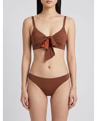 Max Mara - Triangle Bikini Top With Tie Fastenings And V-Neck - Lyst