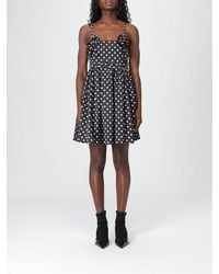 Ganni - Polka Dot Satin Mini Dress - Lyst