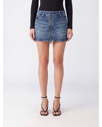 Alexander Wang - Mid-Rise Cotton Denim Slim Fit Mini Skirt - Lyst