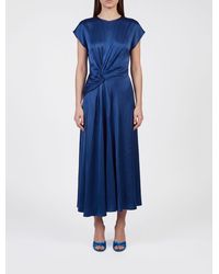 Victoria Beckham - Aria Asymmetrical Ruched-Waist Midi Dress - Lyst