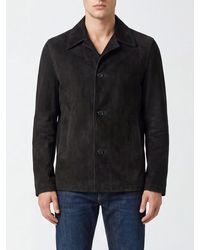 Salvatore Santoro - Suede Leather Shirt Jacket With Rever Collar - Lyst