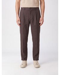 Herno - Linen Chino Trousers With Pleats And Rear Welt Pockets - Lyst