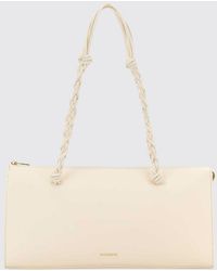 Jil Sander - Large Tangle Calfskin Leather Shoulder Bag With Braided Handle - Lyst