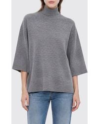 Fabiana Filippi - Pure Wool Turtleneck Jumper With Dropped Shoulders And Asymmetrical Hem - Lyst