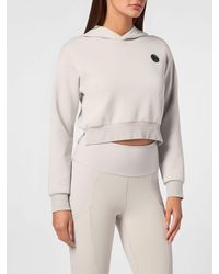 Philipp Plein - Sudadera Corta Con Capucha De Jersey Con Aberturas Laterales - Lyst