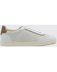 Brunello Cucinelli - Low Top Smooth And Suede Calfskin Sneakers - Lyst