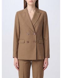 Herno - Crystal-Embellished Slim Fit Double-Breasted Linen Blend Blazer - Lyst