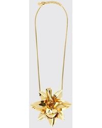 Rabanne - Brass Necklace With Pendant - Lyst