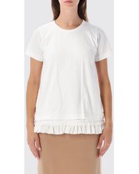 Comme des Garçons - Comme Des Gar&Ccedil	Ons Ruffle-Detail Cotton T-Shirt With Flounced Hem - Lyst