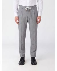 Eleventy - Slim Fit Wool Chino Trousers With A Drawstring Waist - Lyst