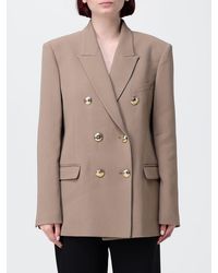 Elisabetta Franchi - Stretch Viscose Double Breasted Blazer - Lyst