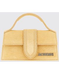 Jacquemus - Le Bambino Leather Mini Bag With Metallic Lettering Logo - Lyst