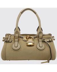 Chloé - Chlo&Eacute Paddington Suede Calfskin Handbag With Padlock - Lyst