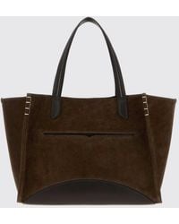JW Anderson - Loafer Bicolour Suede And Smooth Leather Tote Bag With Double Handle - Lyst