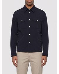 Lardini - Stretch Technical Fabric Shirt Jacket With Patch Pockets - Lyst