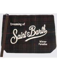 MC2 Saint Barth - Aline Tartan Print Neoprene Mini Handbag With Logo - Lyst
