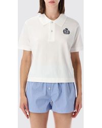 Sporty & Rich - Sporty &Amp Rich Short-Sleeved Cotton Polo Shirt With Embroidered Crest Logo - Lyst