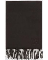 Max Mara - 100% Pure Cashmere Scarf With Embroidered Logo Detail - Lyst