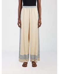 Ermanno Scervino - Printed Silk Palazzo Trousers - Lyst