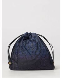 Etro - Mini Nylon Bucket Bag With Paisley Print And Pegaso Logo - Lyst