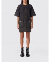 Ganni - Cotton Denim T-Shirt Dress - Lyst