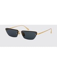 Linda Farrow - Cleo Titanium Sunglasses - Lyst