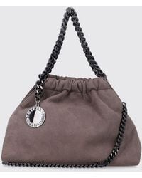 Stella McCartney - Faux Suede Mini Bag With Chain Handle And Charm - Lyst
