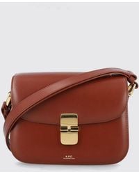 A.P.C. - Grace Mini-Umhängetasche Aus Glattleder Mit Patte Und Schnalle - Lyst