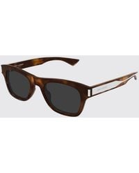 Saint Laurent - Acetate Aviator Sunglasses With Rectangular Shape And Logo - Lyst