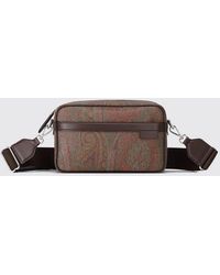 Etro - Crossbody-Tasche Aus Beschichteter Baumwolle Mit Paisley-Print Und Pegaso-Logo - Lyst