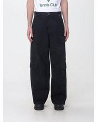 CASABLANCA - Wide-Leg Cotton Denim Cargo Jeans With Monogram Logo - Lyst