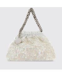 Stella McCartney - Small Falabella Sequined Satin Handbag With Chain Detail - Lyst