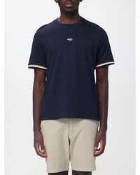 BOSS - Slim Fit Cotton Crew Neck T-Shirt With Contrast Logo And Trims - Lyst
