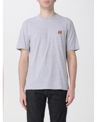 Maison Kitsuné - Maison Kitsun&Eacute Cotton T-Shirt With Logo - Lyst