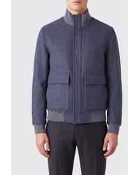 Brunello Cucinelli - Wool And Cashmere Bomber Jacket With High Collar - Lyst