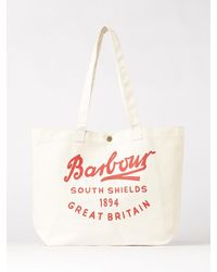 Barbour - Script Cotton Canvas Bag - Lyst