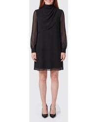 Valentino Garavani - Silk Sheath Mini Dress With Turtleneck - Lyst