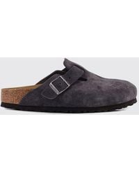 Birkenstock - Boston Suede Mules With Adjustable Strap - Lyst