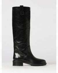 Aeyde - Henry Smooth Leather Knee-High Boots With Lug Sole - Lyst