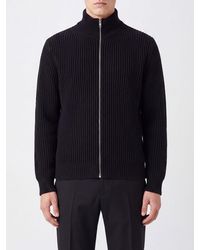 MM6 by Maison Margiela - Ribbed Wool-Blend High Neck Zip-Up Cardigan - Lyst